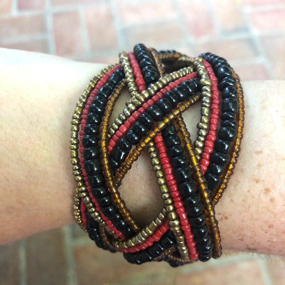 Beaded Bangle // Darker Colors // Unisex